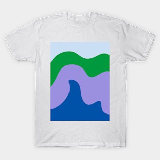 Abstract modern shapes blue, green, violet T-Shirt